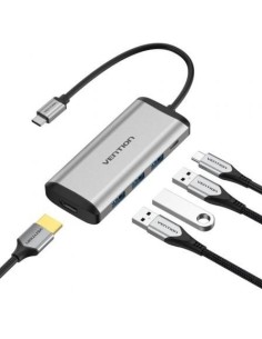 Docking USB Tipo-C Vention CNBHB/ 1xHDMI/ 3xUSB/ 1xUSB Tipo-C PD/ Gris 2