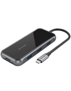 Docking USB Tipo-C Vention TFLHB/ 1xHDMI 4K/ 3xUSB/ 1xRJ45/ 1xLector de Tarjetas/ 1xTRRS 3.5/ 1xUSB Tipo-C PD/ Gris 2