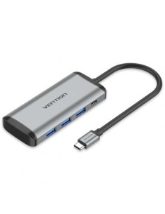 Docking USB Tipo-C Vention TGRHB/ 3xUSB/ 1xLector Tarjetas/ 1xUSB Tipo-C PD/ Gris 2