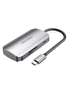 Docking USB Tipo-C Vention TNHHB/ 3xUSB/ 1xUSB Tipo-C PD/ 1xLector Tarjetas SD y MicroSD/ Gris 2