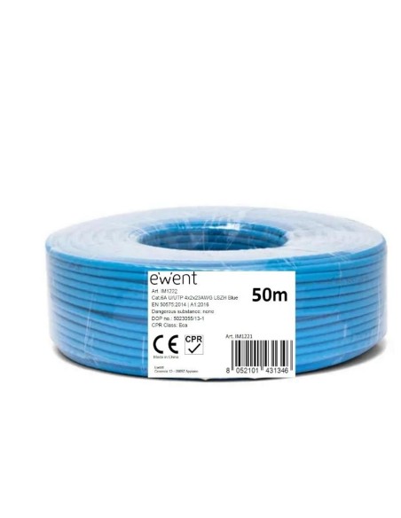 Ewent Bobina Cable Red CAT6A U/UTP.LSZH.50m