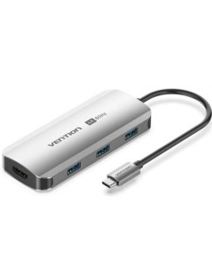 Docking USB Tipo-C Vention TQDHB/ 1xHDMI 4K/ 3xUSB/ 1xUSB Tipo-C PD/ Gris 2
