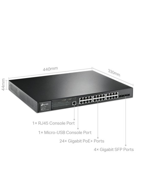 TP-Link SG3428MP Switch 24xGB PoE L2 4xSFP Rack