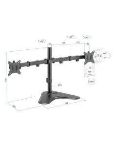 iggual SSM02 Soporte sobremesa 2 monitores 13"-32"