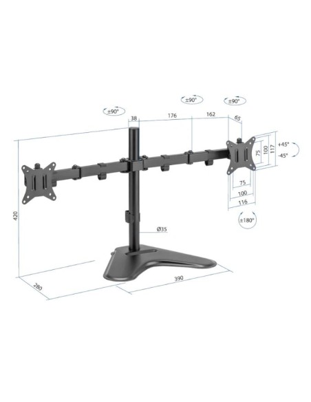 iggual SSM02 Soporte sobremesa 2 monitores 13"-32"