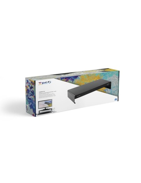 Tooq Soporte elevador monitor/portátil 3xUSB negro