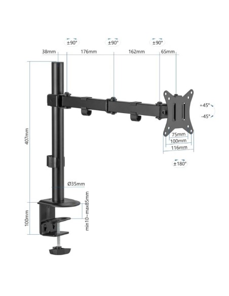 iggual SPM01 Soporte pinza 1 monitor 17"-32"