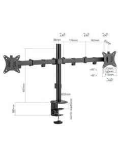 iggual SPM02 Soporte pinza 2 monitores 17"-32"