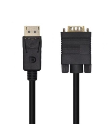 Cable Conversor Aisens A125-0462/ DisplayPort Macho - VGA Macho/ Hasta 5W/ 2300Mbps/ 3m/ Negro