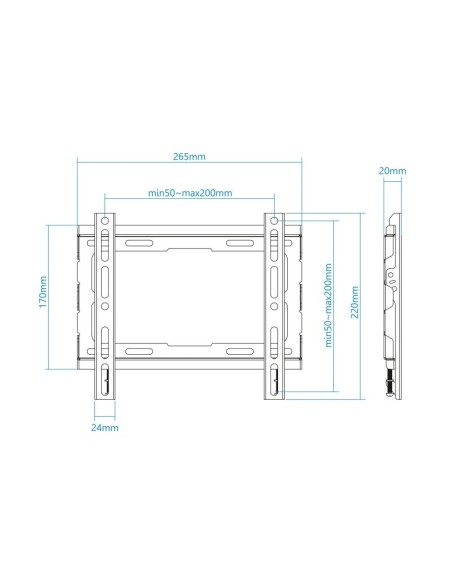 Tooq Soporte pared LP1043F-B pantallas 23"-43"