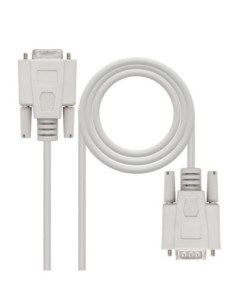 Nanocable Cable Serie RS232, DB9 M-H, Beige, 18m