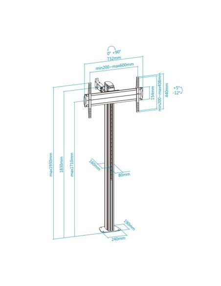 Tooq FS2270M-B Soporte suelo fijo  37-70"