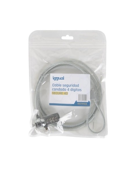 iggual Cable seguridad candado 4 dígitos SECURE 4D