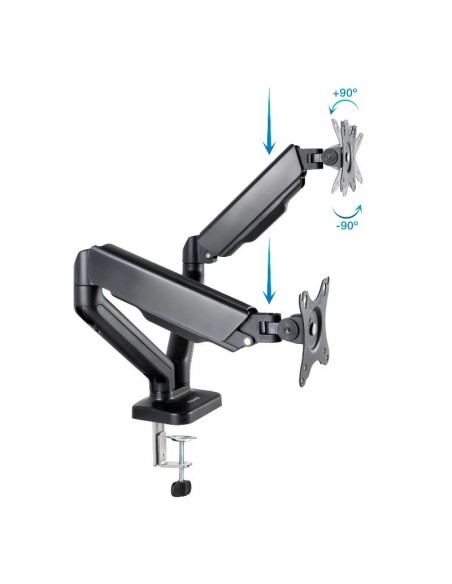 Tooq DB5132TNR-B Soporte mesa 2 brazos 17"-32"