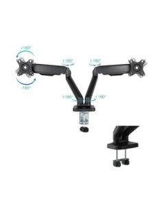 Tooq DB5132TNR-B Soporte mesa 2 brazos 17"-32" 2