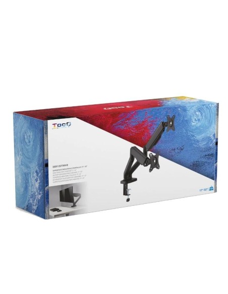 Tooq DB5132TNR-B Soporte mesa 2 brazos 17"-32"
