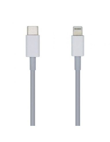 Cable USB 2.0 Tipo-C Lightning Aisens A102-0442/ Lightning Macho - USB Tipo-C Macho/ 1m/ Blanco