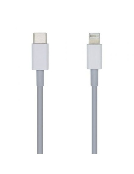 Cable USB 2.0 Tipo-C Lightning Aisens A102-0442/ Lightning Macho - USB Tipo-C Macho/ 1m/ Blanco