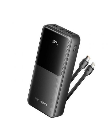 Powerbank 20000mAh Vention FHPB0/ 22.5W/ Negra/ Incluye Cable USB TIpo-C y Lightning