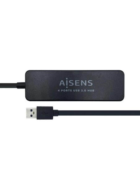 Aisens Hub USB 30 tipo A/M-4xtipo A/H negro 30cm