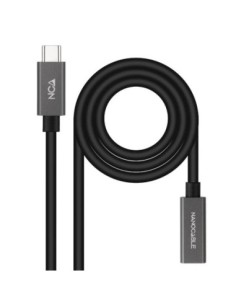 Nanocable Cable USB 32 Gen2 USB-C M/H 0,5 M Negro