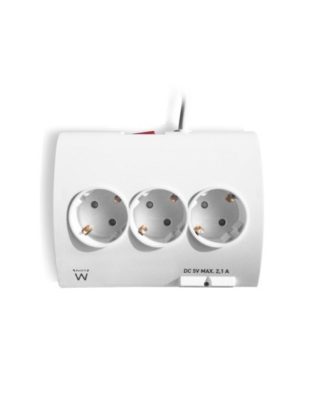EWENT EW3935 Regleta 5 Schuko + 2 usb 2.1A