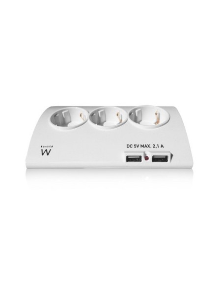 EWENT EW3935 Regleta 5 Schuko + 2 usb 2.1A