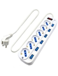 EWENT EW3932-5m Regleta 6 Tomas / 6 interruptor 5m