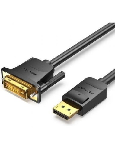 Cable Conversor Vention HAFBG/ DisplayPort Macho - DVI Macho/ 1.5m/ Negro