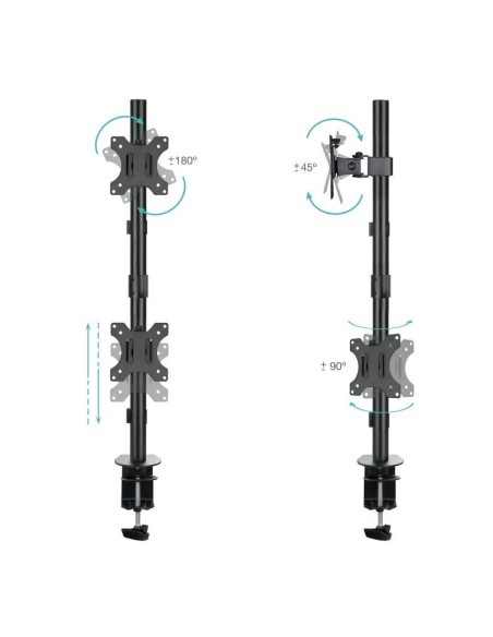 Tooq DB1233TNV-B Soporte mesa 2 brazos vertical