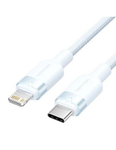 Cable USB Tipo-C Lightning Vention LALSF/ USB Tipo-C Macho - Lightning Macho/ 27W/ 480Mbps/ 1m/ Azul