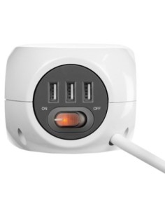 Ewent EW3939 REGLETA CUBO 3 TOMAS/3 USB BLANCO 2