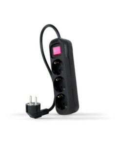 Nanocable Regleta 3 Tomas Interruptor Negro