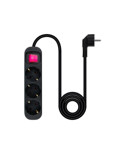 Nanocable Regleta 3 Tomas Interruptor Negro