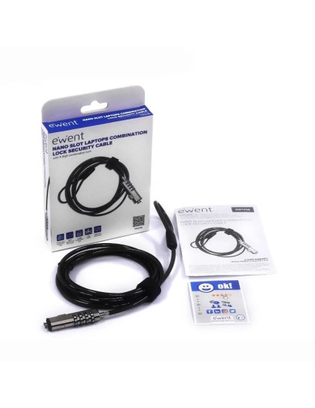 EWENT Cable Seguridad Nano combinacion