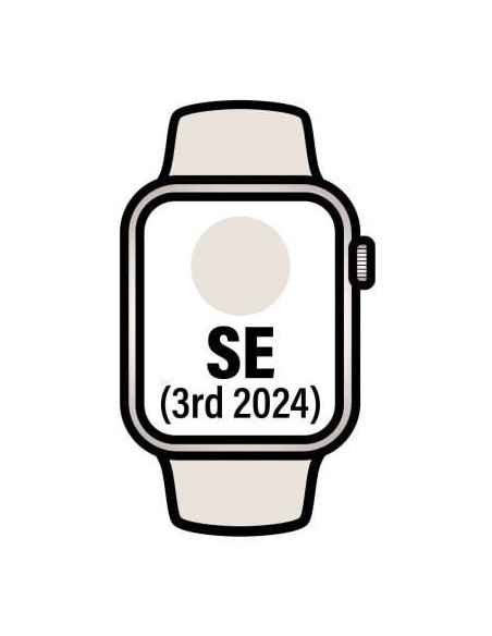 Apple Watch SE 3rd V2/ GPS/ 44mm/ Caja de Aluminio Blanco Estrella/ Correa Deportiva Blanco Estrella M/L