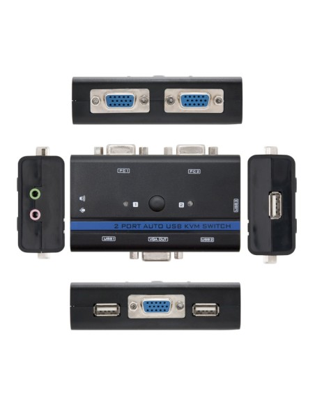 Nanocable KVM Switch VGA USB 1u-2PC+Cable