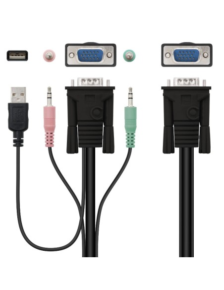 Nanocable KVM Switch VGA USB 1u-2PC+Cable