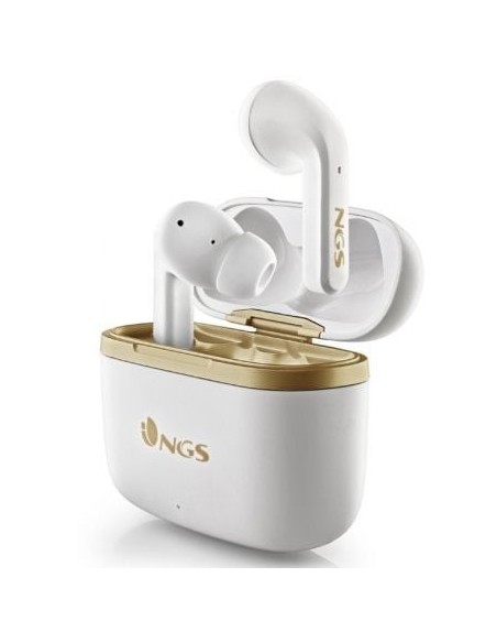 Auriculares Bluetooth NGS Ártica Trophy con estuche de carga/ Autonomía 5h/ Blancos
