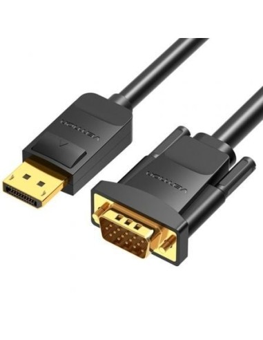 Cable Conversor Vention HBLBI/ VGA Macho - DisplayPort Macho/ 3m/ Negro