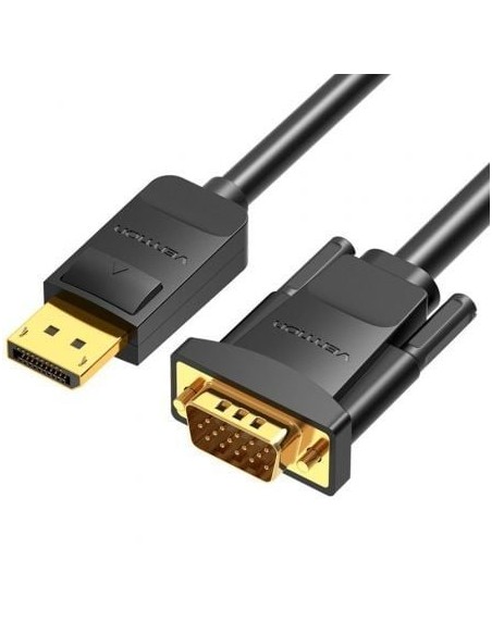 Cable Conversor Vention HBLBI/ VGA Macho - DisplayPort Macho/ 3m/ Negro