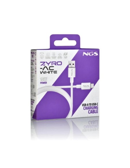 NGS CABLE CARGA RAPIDA USB-A A USB-C 1M BLANCO