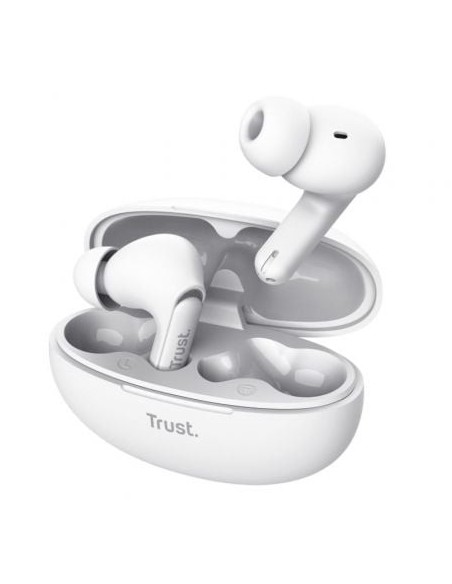 Auriculares Bluetooth Trust Yavi ENC con estuche de carga/ Blancos