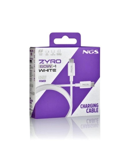 NGS CABLE CARGA RAPIDA USB-C A USB-C 1M BLANCO