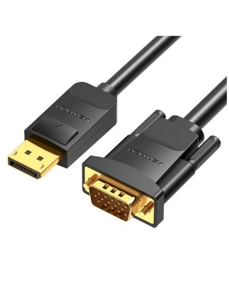 Cable Conversor Vention HBLBG/ DisplayPort Macho - VGA Macho/ 1.5m/ Negro