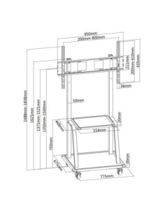 Tooq FS20100M-B Soporte suelo Pantalla 37-100" neg 2