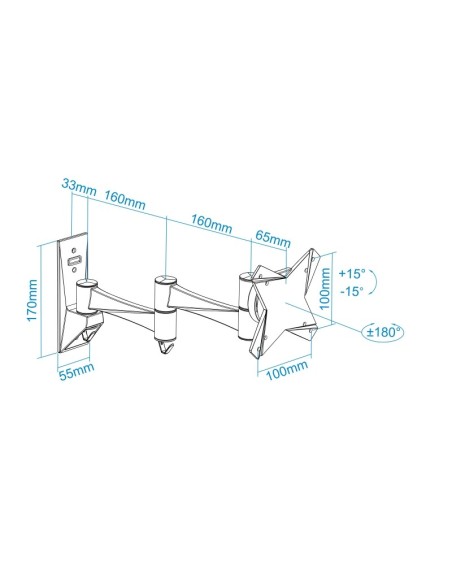 Tooq LP2323TN-B Soporte TV 13"-27" Gir/Incli Negro