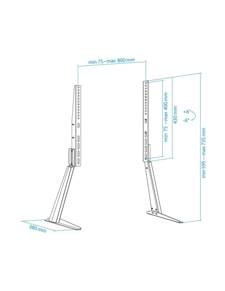 Tooq DB3270T-B Soporte mesa 32-70" Negro