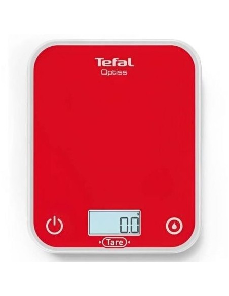 Báscula de Cocina Electrónica Tefal Optiss/ hasta 5kg/ Roja