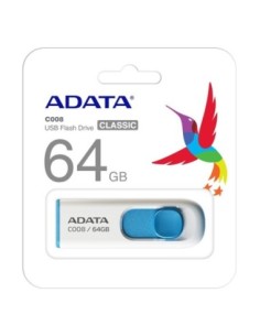 ADATA Lapiz Usb C008 64GB USB 20 Blanco/Azul
